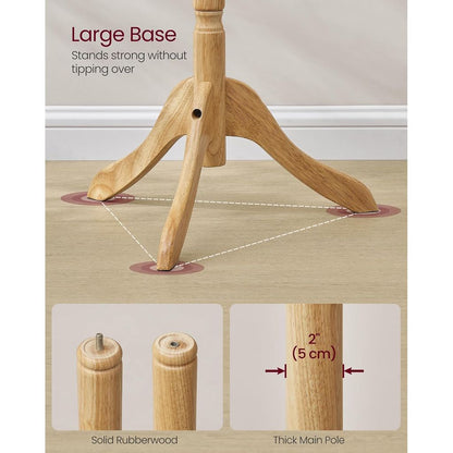 (New) VASAGLE Solid Wood Coat Rack and Stand