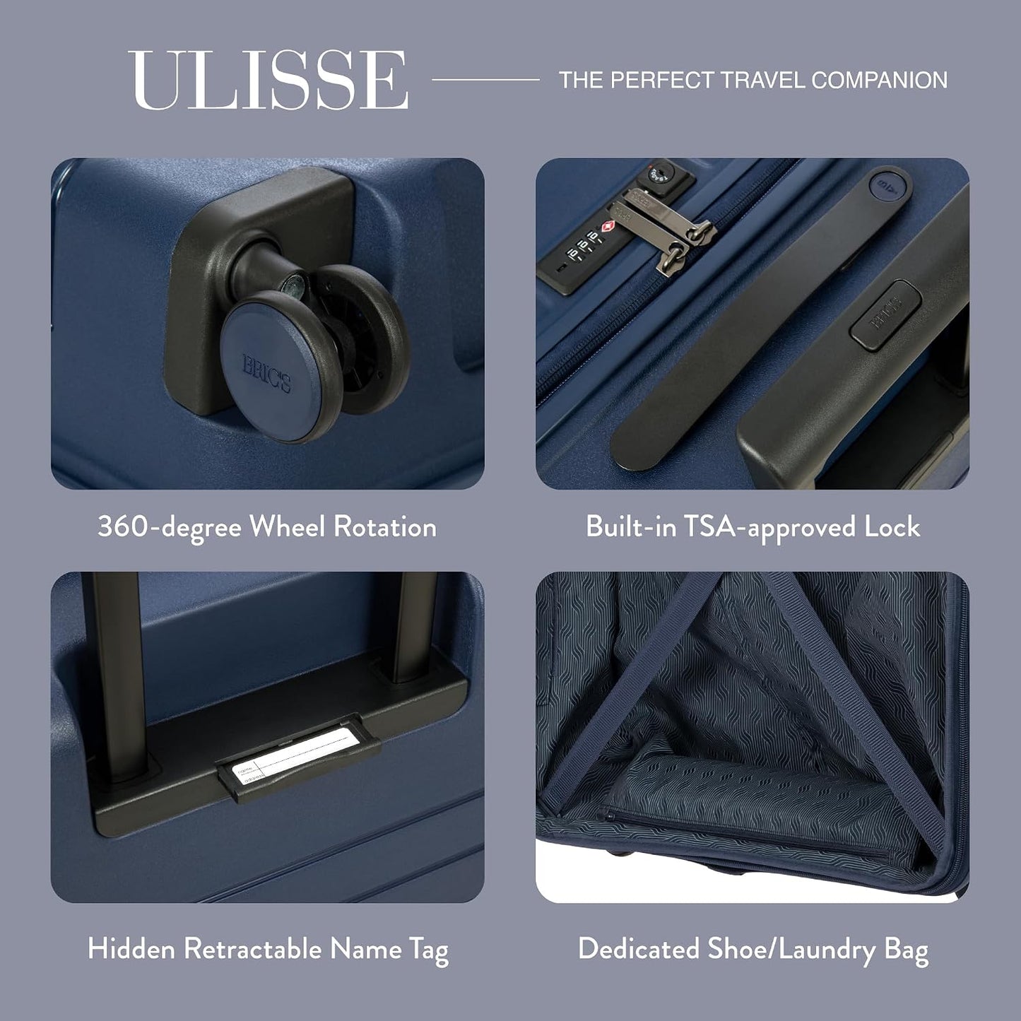 (New) Bric's - Ulisse 21" Expandable Spinner - Ocean Blue