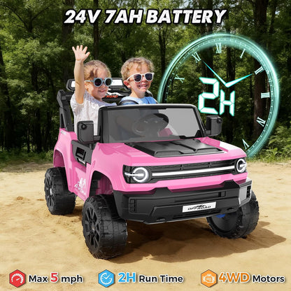 (New) Hikole 24V Kids 2-Seater Ride on Truck w/ Remote