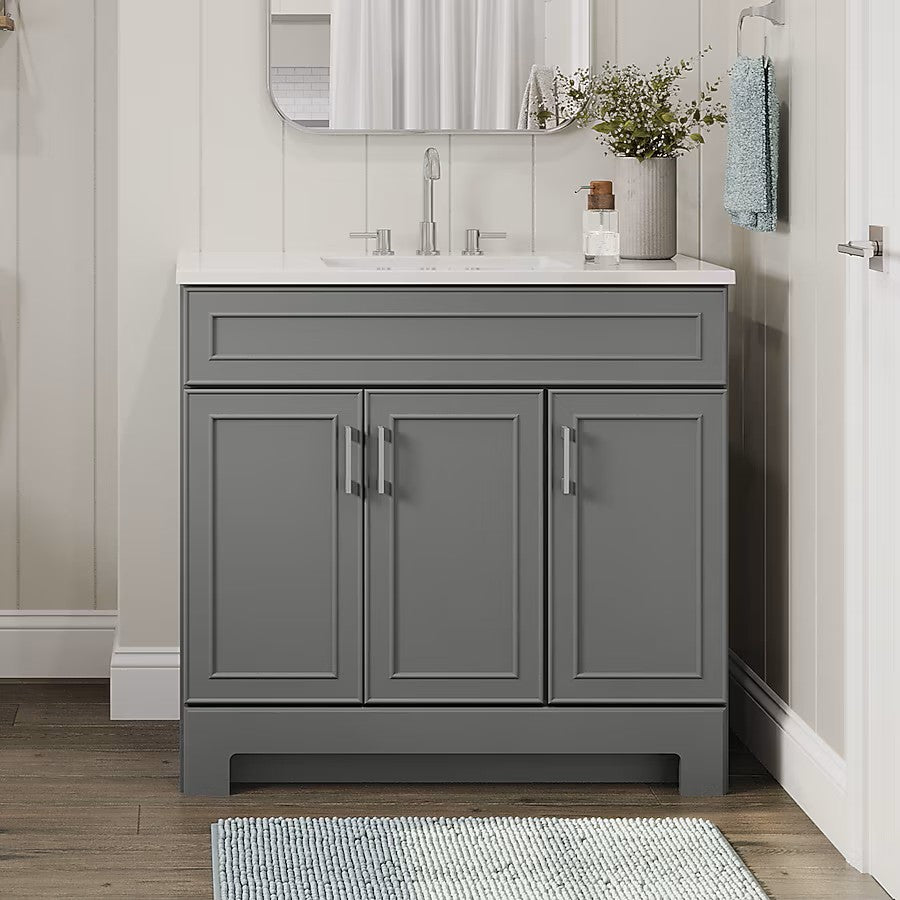 (New out of box) Dark Gray Single Sink Bathroom Vanity