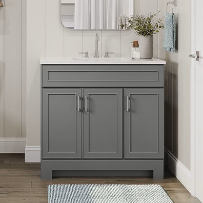 (New out of box) Dark Gray Single Sink Bathroom Vanity