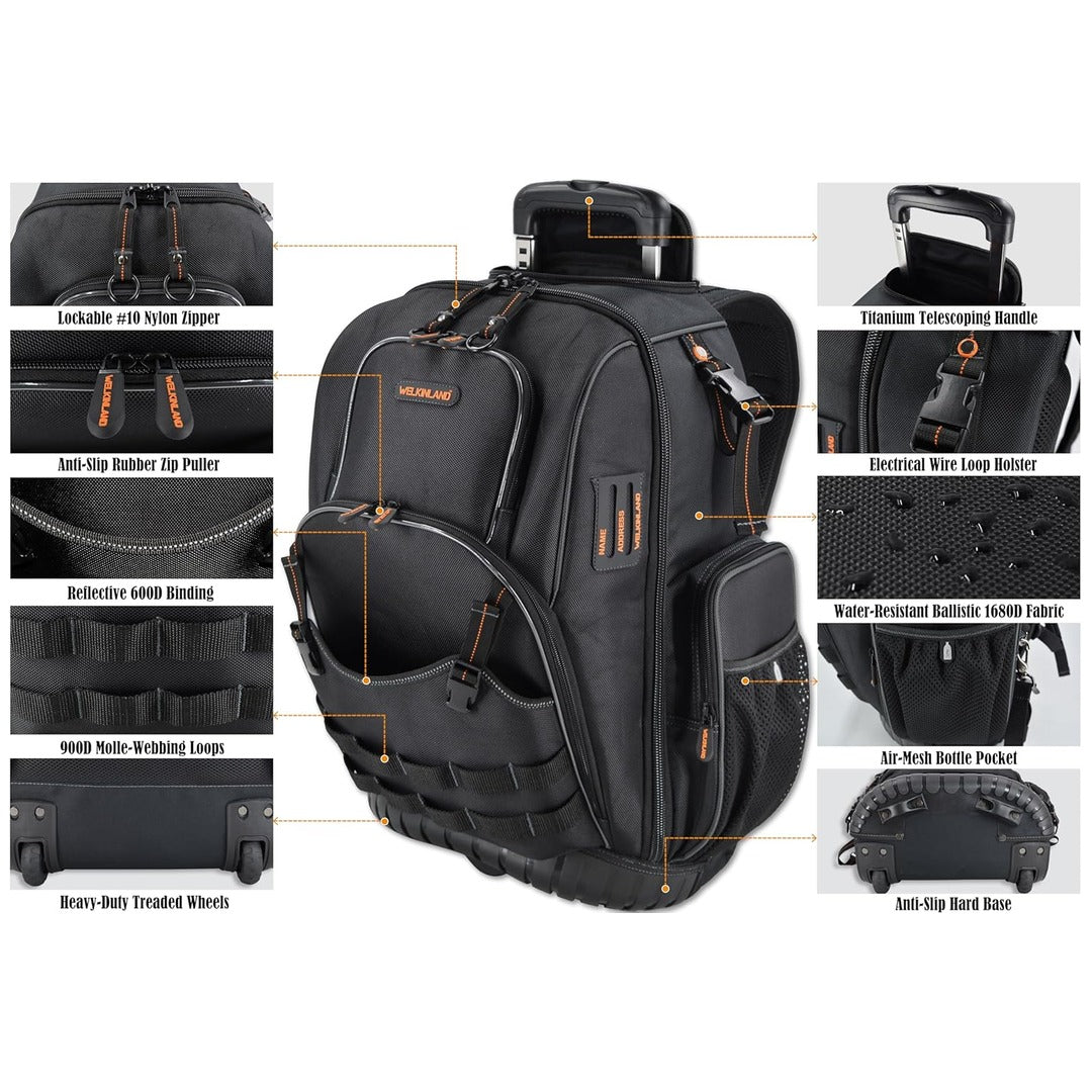 (New) WELKINLAND Rolling Tool backpack