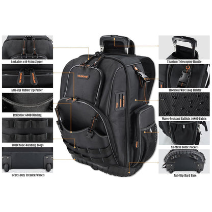 (New) WELKINLAND Rolling Tool backpack