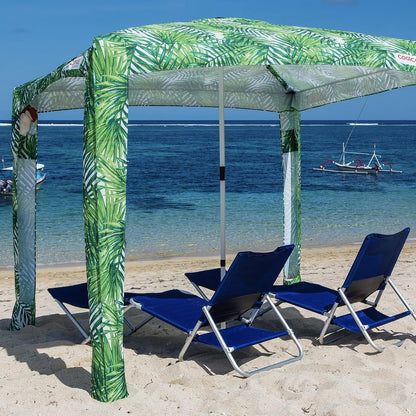 (New) CoolCabana Beach Shade Tent - Easy Setup, UPF 50+ Protection, Large & Medium Sizes, Compact & Wind Resistant - Beach Cabana for The Whole Family - Palms, Large