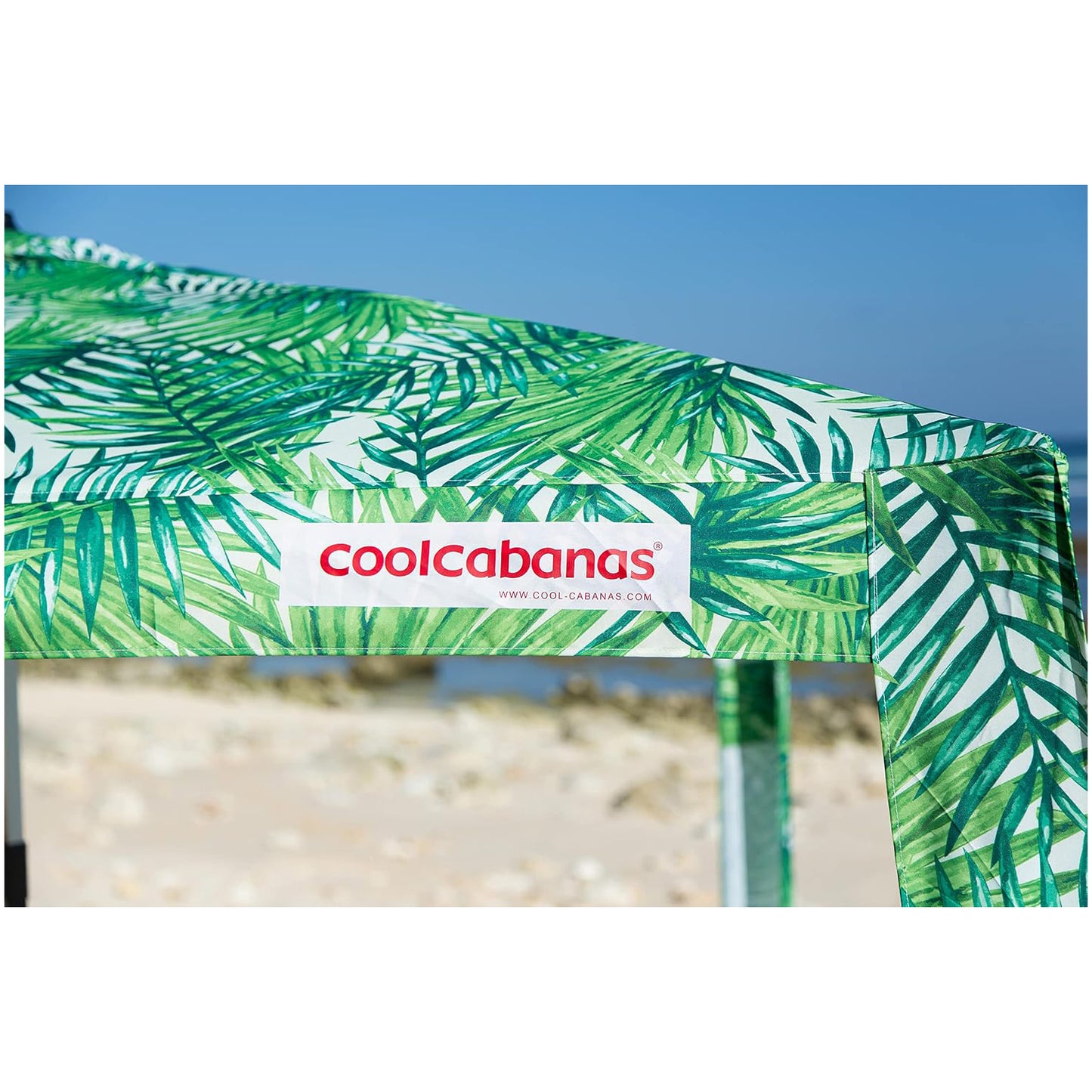 (New) CoolCabana Beach Shade Tent - Easy Setup, UPF 50+ Protection, Large & Medium Sizes, Compact & Wind Resistant - Beach Cabana for The Whole Family - Palms, Large