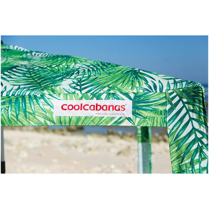 (New) CoolCabana Beach Shade Tent - Easy Setup, UPF 50+ Protection, Large & Medium Sizes, Compact & Wind Resistant - Beach Cabana for The Whole Family - Palms, Large