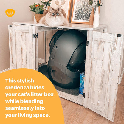 Whisker Litter-Robot Hidden Cat Litter Box Furniture Credenza