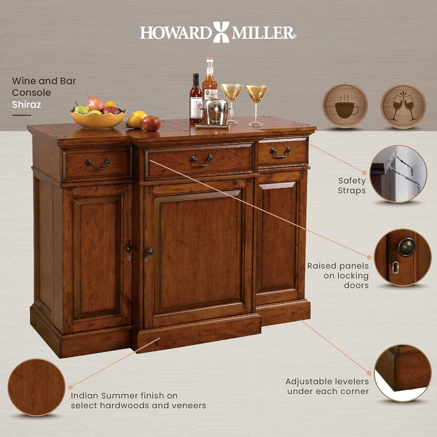 Howard Miller Shiraz Wine & Spirits Cabinet