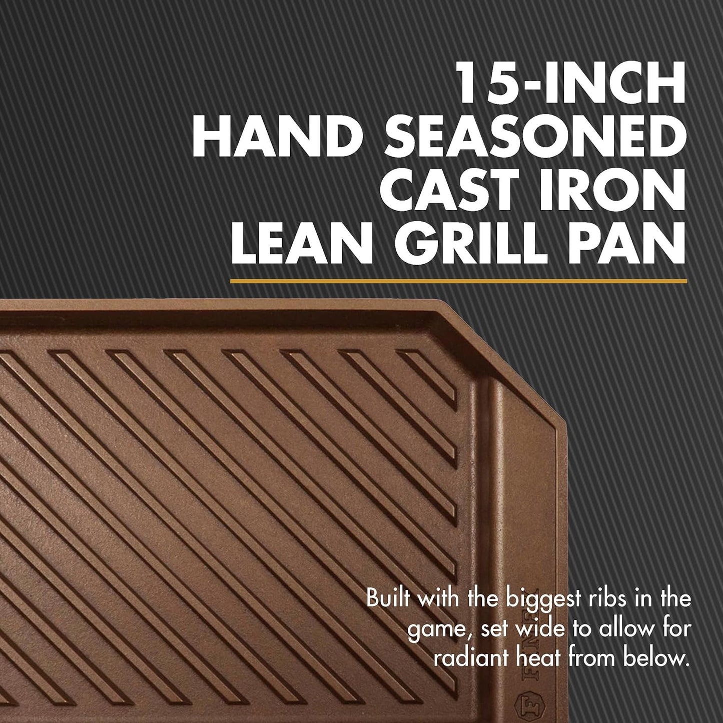 FINEX 15" Cast Iron Lean Grill Pan