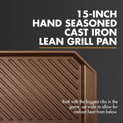 FINEX 15" Cast Iron Lean Grill Pan