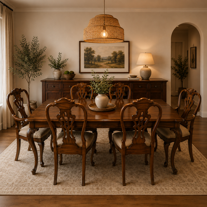 Henredon Dining Table with Custom Chairs