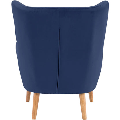 Velvet Wingback Accent Chair (Blue)