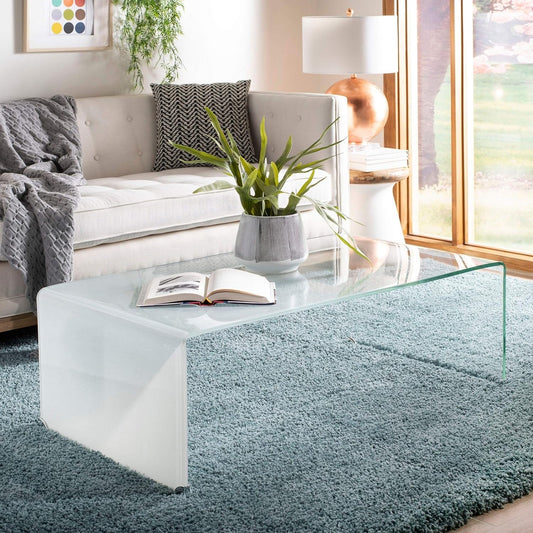 New out of Box SAFAVIEH Crysta Ombre Glass Coffee Table-Clear
