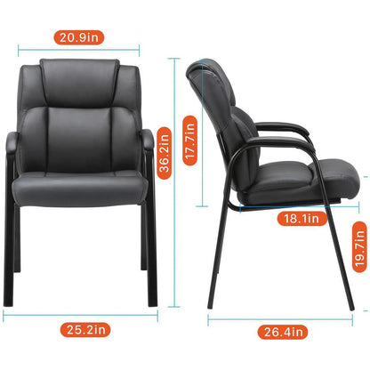 CLATINA Leather Guest Chair with Padded Arm Rest