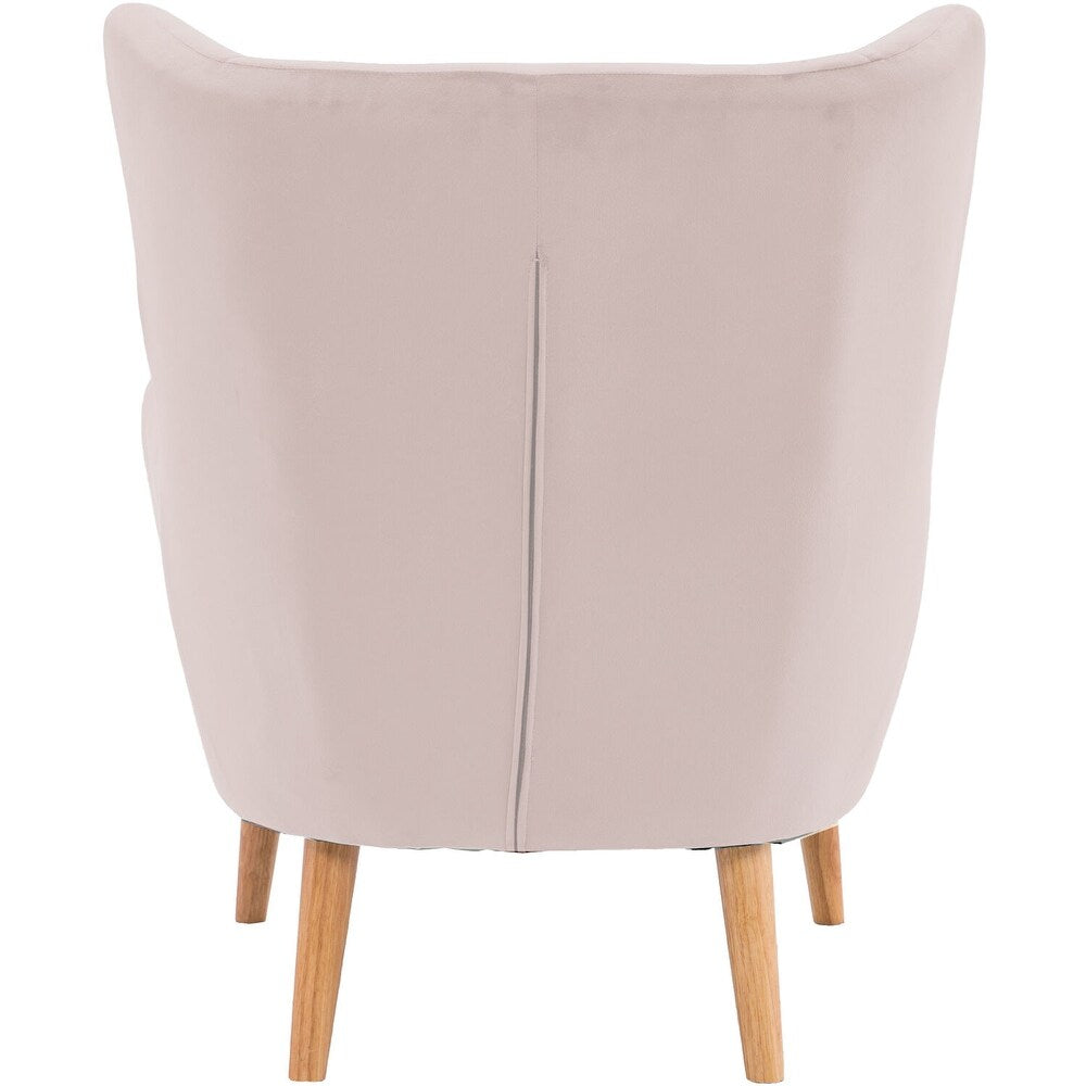Velvet Wingback Accent Chair (White)