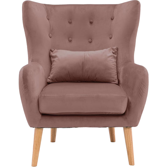 Velvet Wingback Accent Chair (Mauve)