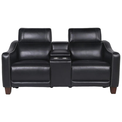 Giorno Leather Power Loveseat