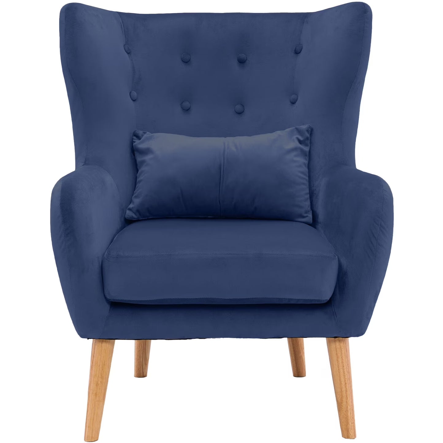 Velvet Wingback Accent Chair (Blue)