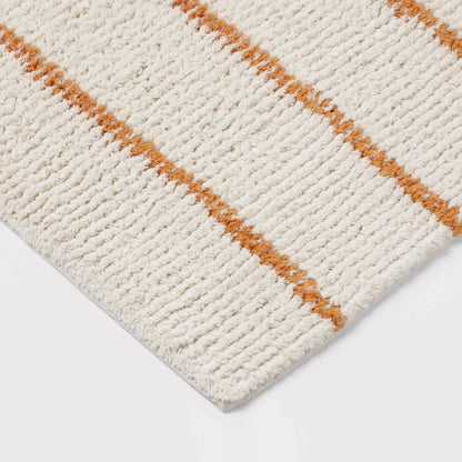 Modern Tufted Stripe Bath Rug Yellow/Cream - Threshold™
