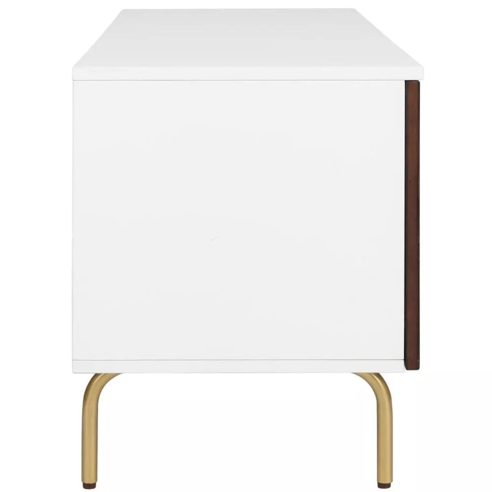 (New) SAFAVIEH Genevieve Media Stand Walnut / White