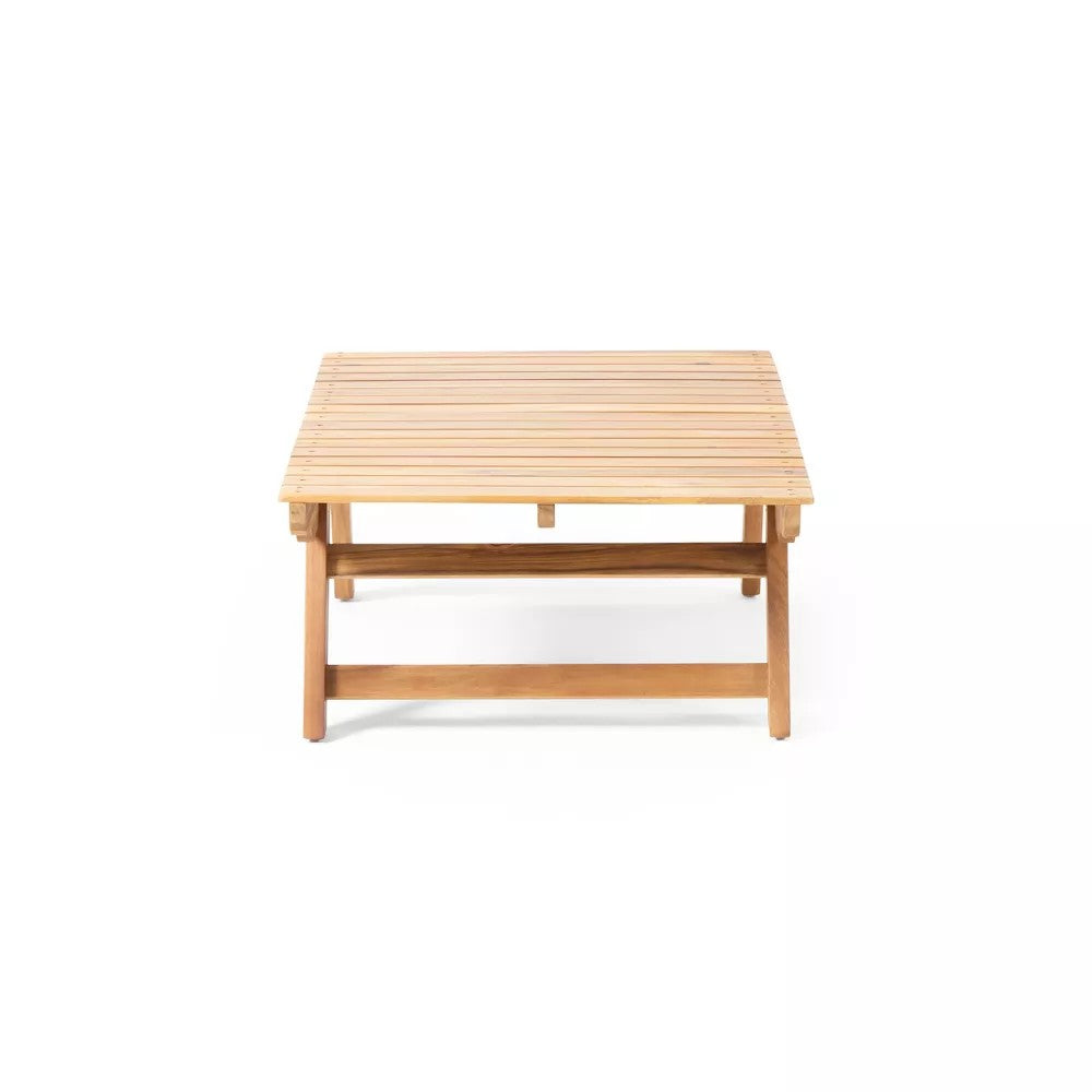 Acacia Wood Slat Panel Coffee Table