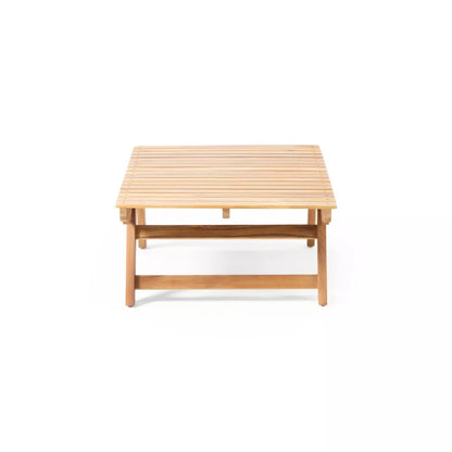 Acacia Wood Slat Panel Coffee Table