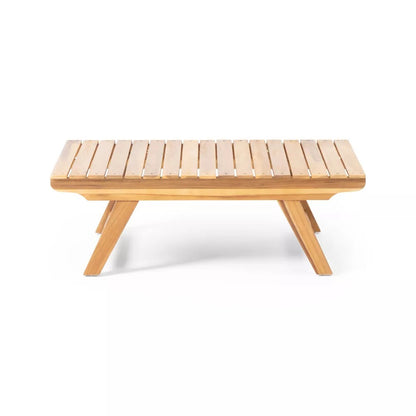 Acacia Wood Slat Panel Coffee Table