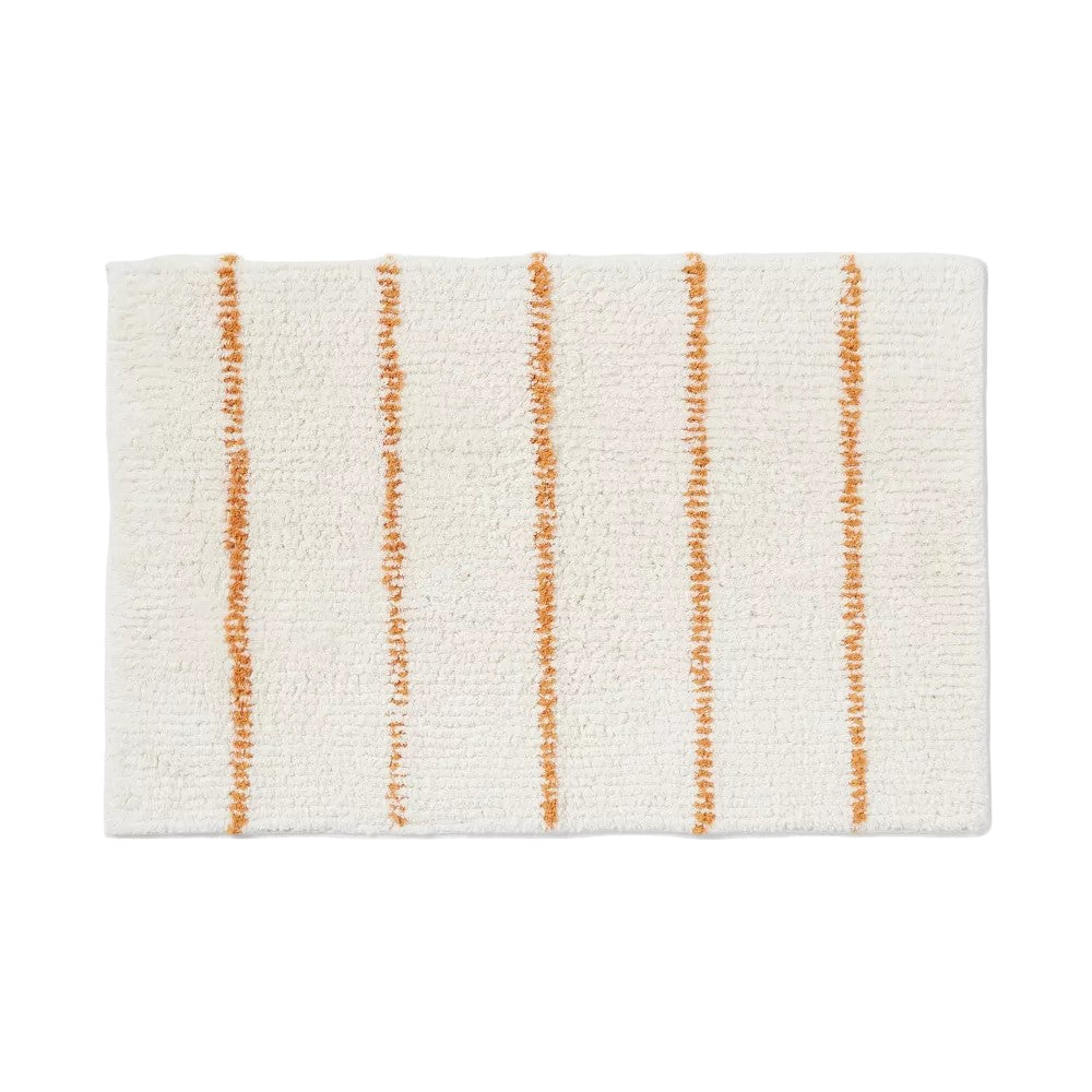 Modern Tufted Stripe Bath Rug Yellow/Cream - Threshold™