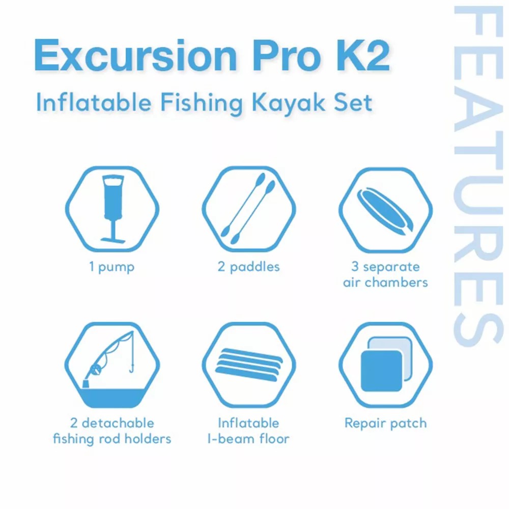 INTEX Excursion Pro K2 Inflatable Kayak Set