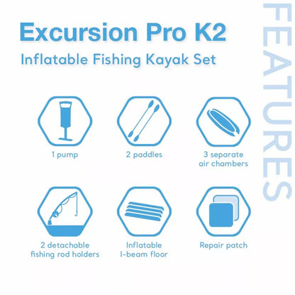 INTEX Excursion Pro K2 Inflatable Kayak Set