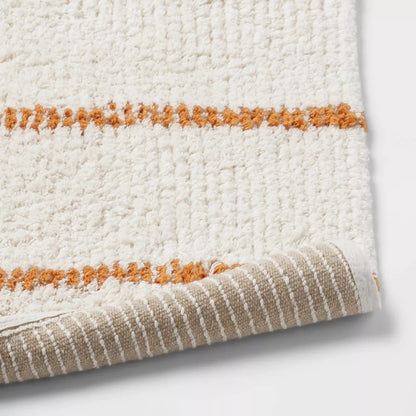 Modern Tufted Stripe Bath Rug Yellow/Cream - Threshold™