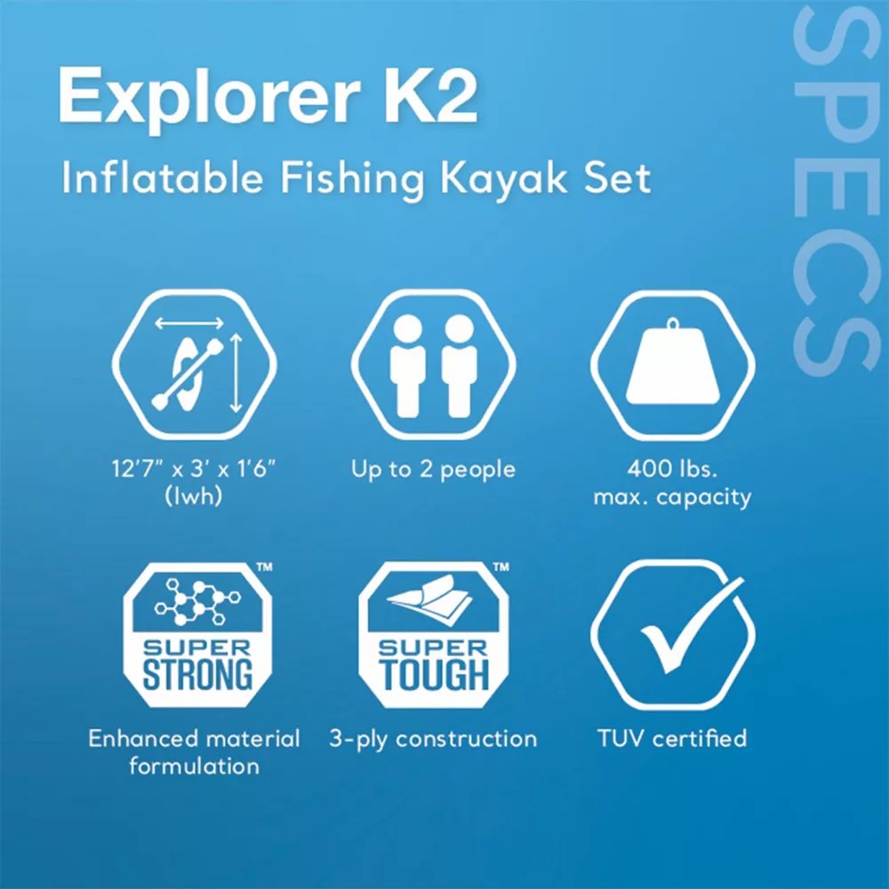 INTEX Excursion Pro K2 Inflatable Kayak Set