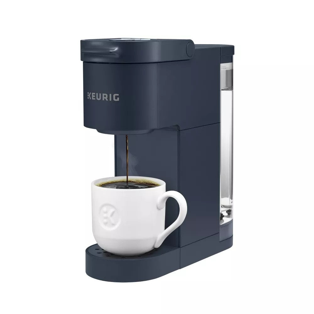 (New) Keurig K-Mini Go Single-Serve K-Cup Pod Coffee Maker Navy: Compact Electric Brewer, 12 oz Capacity, Plastic, Blue