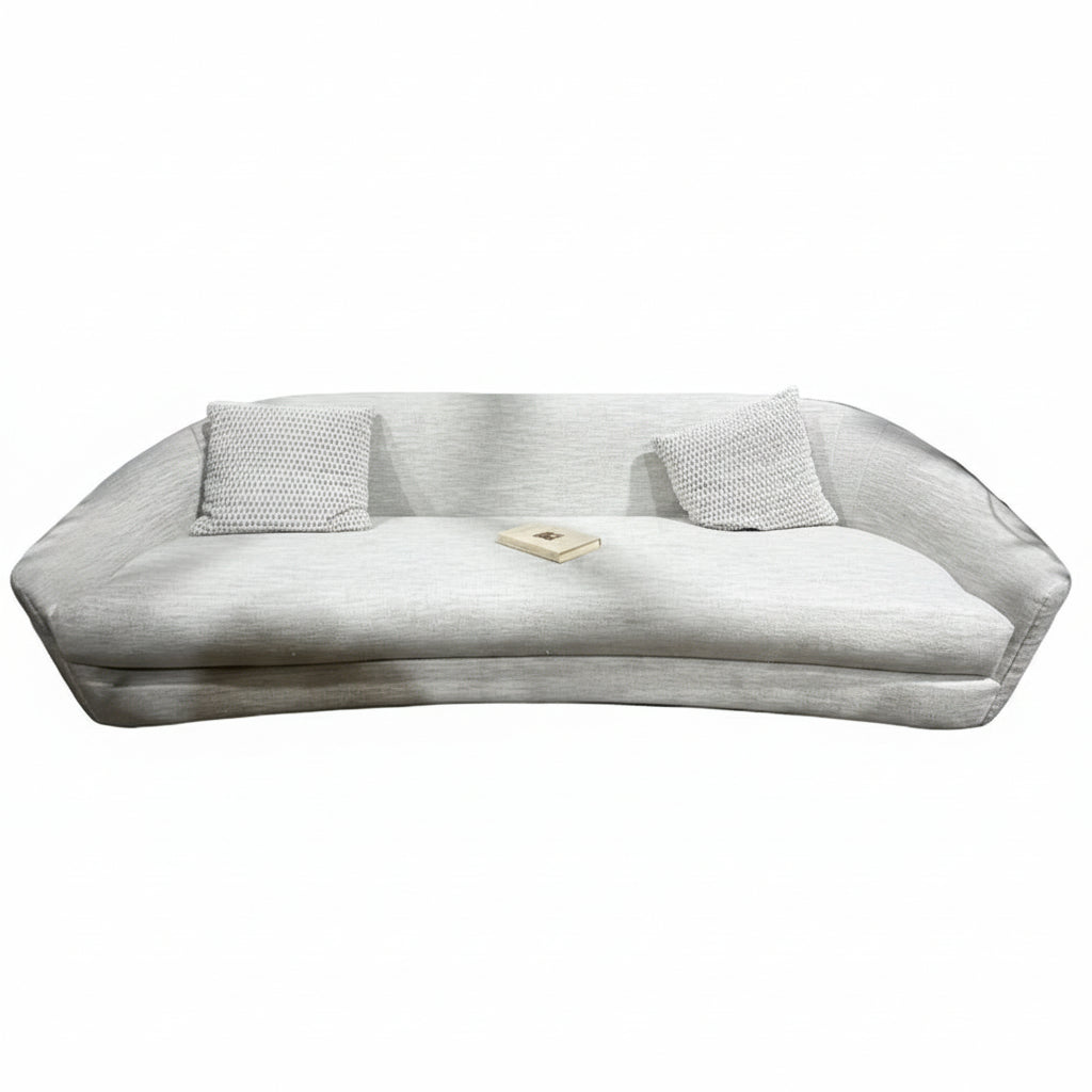 A White Curved Contemporary Sofa