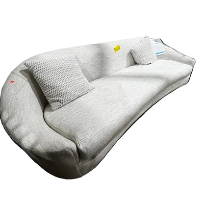 A White Curved Contemporary Sofa