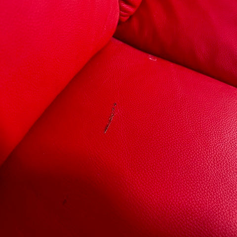 Modern Red Leather Loveseat