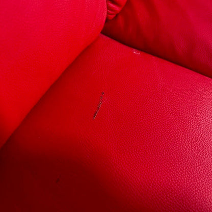 Modern Red Leather Loveseat