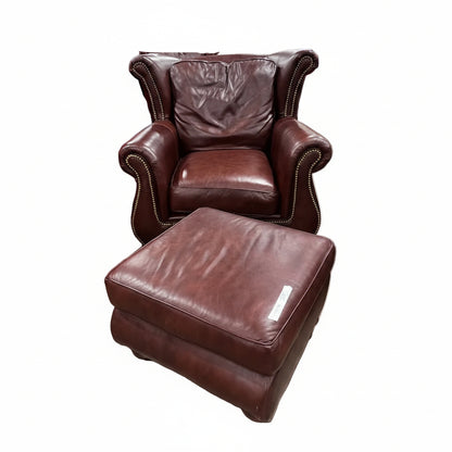 Vintage Leather Wingback Club Chair