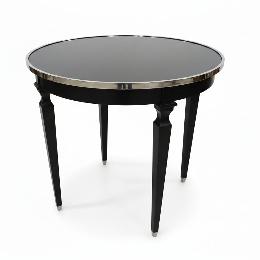 Neoclassical Style Black Mirrored Center Table