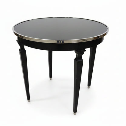 Neoclassical Style Black Mirrored Center Table