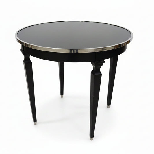 Neoclassical Style Black Mirrored Center Table