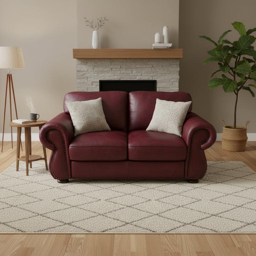 Red Leather Loveseat