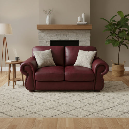 Red Leather Loveseat