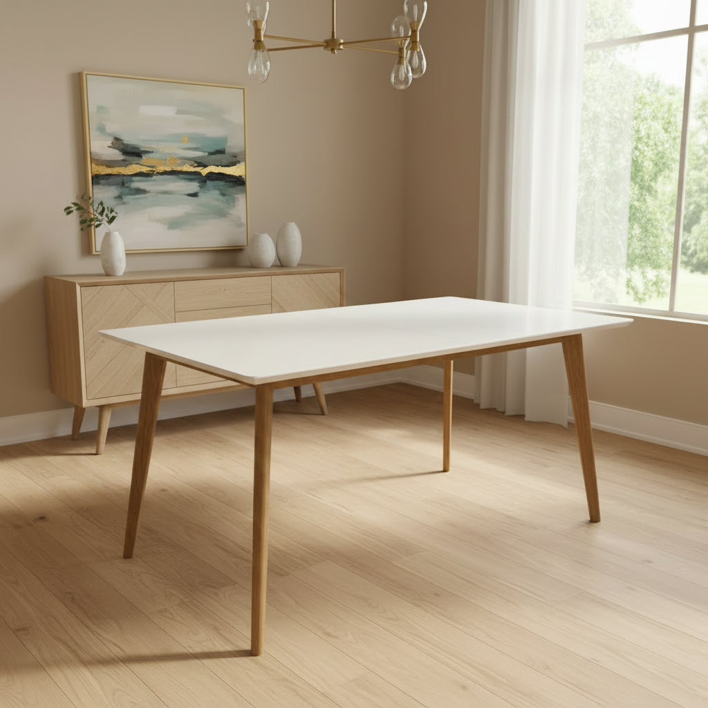 Handy Living White Expandable Dining Table