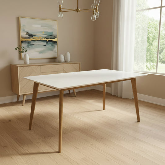 Handy Living White Expandable Dining Table