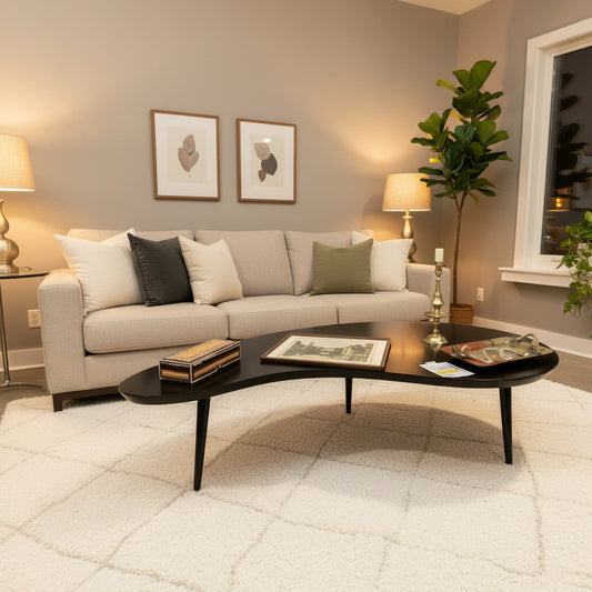 Vintage Atomic Modern kidney-shaped coffee table