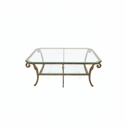 ETHAN ALLEN Two-Tiered Glass Coffee Table