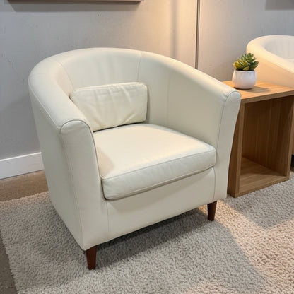 Ikea White Leather Club Chair