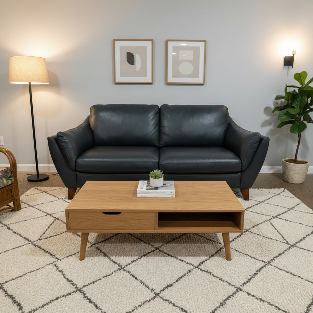 Raymour & Flanigan Greccio Leather Sofa
