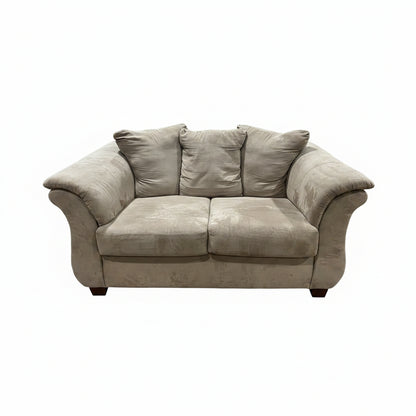 Beige Microfiber Loveseat